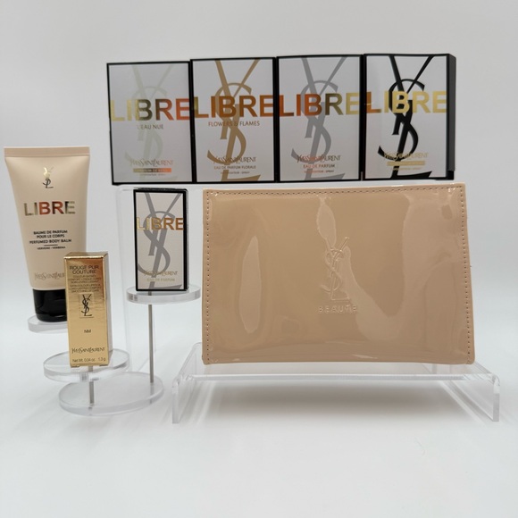 Yves Saint Laurent Other - YSL Libre Gift Set x8 pc Yves Saint Laurent Lipstick Lotion EDP Mini Beauty Bag